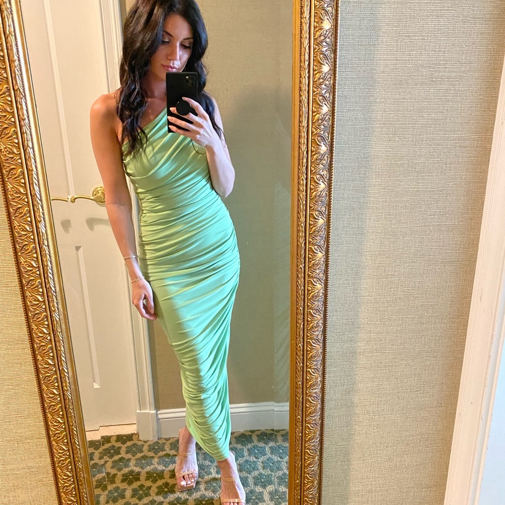 Norma Kamali Diana gown - Gemini green